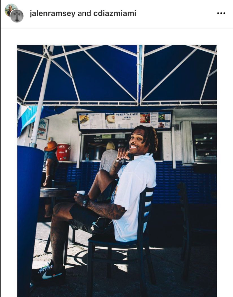 Jalen Ramsey at Mary's Cafe in Miami