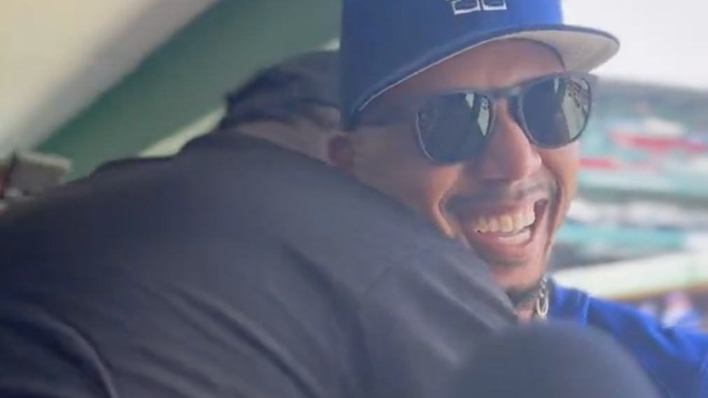 Watch: The moment Mookie Betts was reunited with David Ortiz