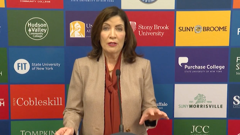 Gov. Kathy Hochul warned New York state residents to be cautious while traveling during the holidays due to extreme weather forecasts.