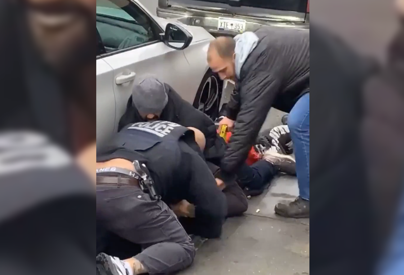A video was posted to Citizen app showing an NYPD officer repeatedly punching a man during arrest in Queens.
