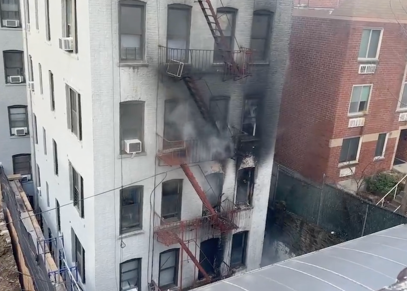 A fire in the Marble Hill section of the Bronx injured 6 people Saturday.