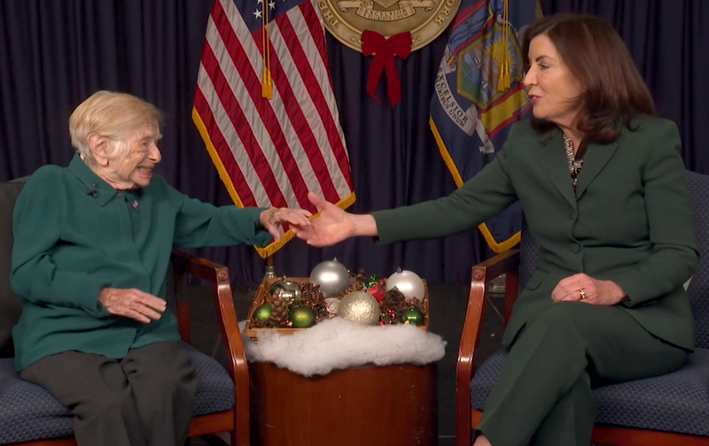 Gov. Kathy Hochul and Dr. Ruth Westheimer filmed a PSA for New Yorkers to discuss loneliness ahead of the holidays.