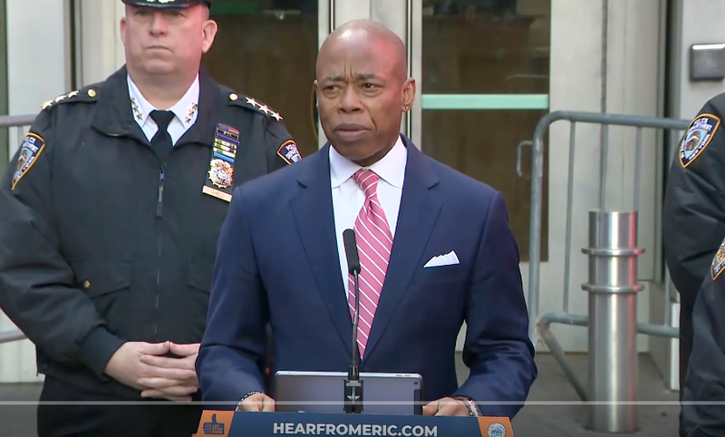 Mayor Eric Adams and agency officials held a security briefing on Friday ahead of the weekend's New Year's Eve celebrations.