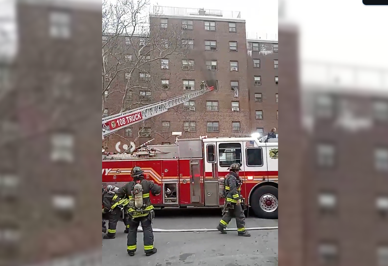 Firefighters responded to a fire in Williamsburg that sent three people to the hospital on Sunday.