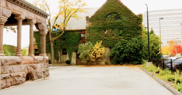 The exterior of the Carriage House at the Whitney Mansion in Detroit