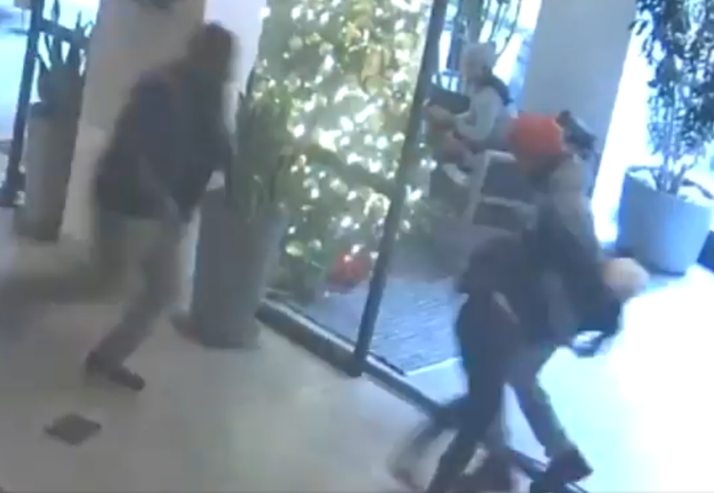 Surveillance footage of the alleged attack involving Miya Ponsetto last year.