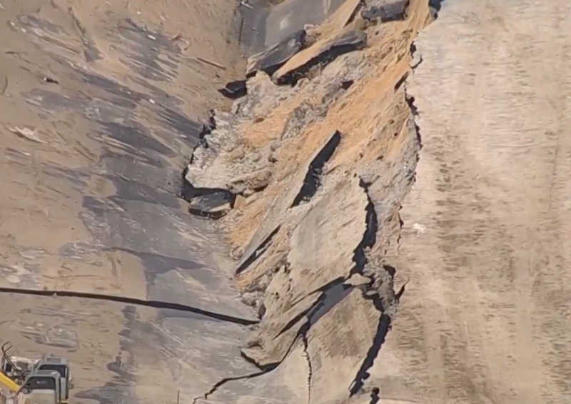 A retaining wall on Route 295 in Bellmawr collapsed on March 25, 2021