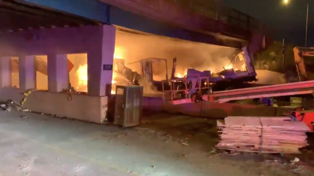 Semi carrying fireworks crashes and burns on Tri-State, closing northbound lanes for hours