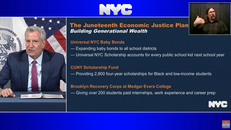 mayor de blasio juneteeth