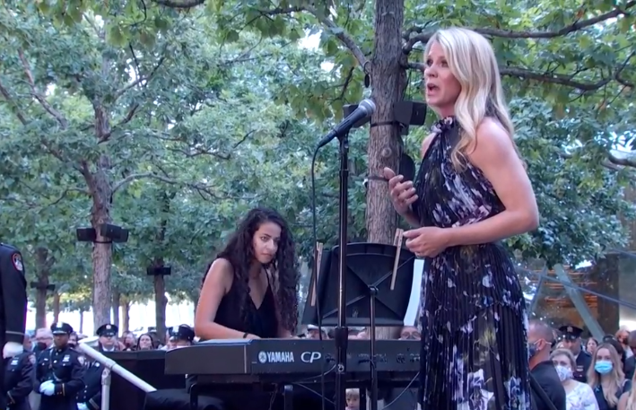 Broadway actor and singer Kelli O'Hara performs at the ceremony. Photo credit National September 11 Memorial & Museum