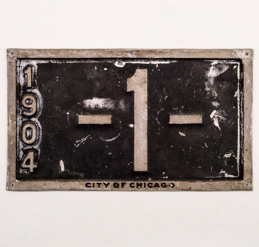 Chicago-issued license plate No. 1