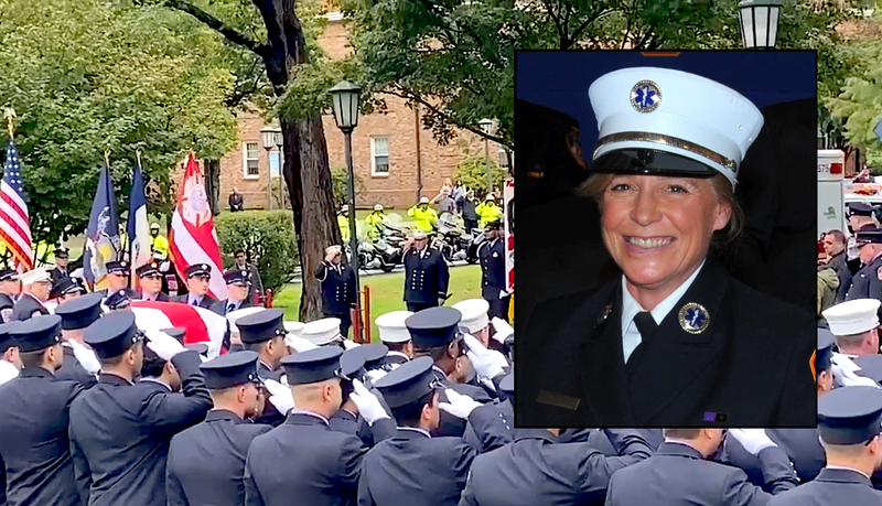 Russo was among the first responders at the World Trade Center on Sept. 11, 2001, a fact Mayor Eric Adams pointed to in his eulogy as he grieved another “dark moment” for the city