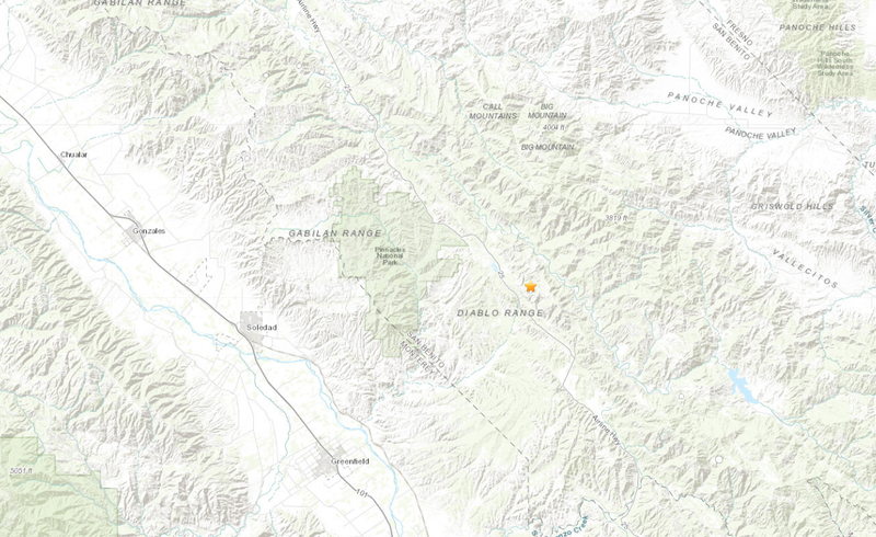 A map shows the epicenter of the magnitude 2.9 earthquake.