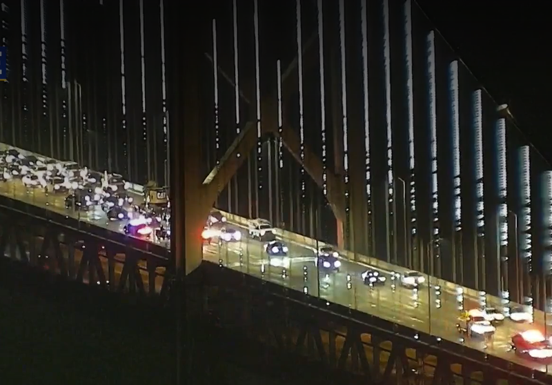 A multi-vehicle crash Thursday morning closed three westbound lanes of the Bay Bridge.