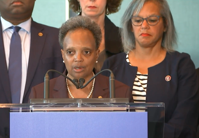 Chicago Mayor Lori Lightfoot speaking