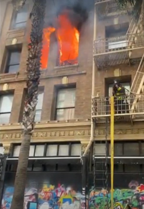 Fifteen people have been rescued after an apartment fire erupted in San Francisco’s South of Market neighborhood Saturday.