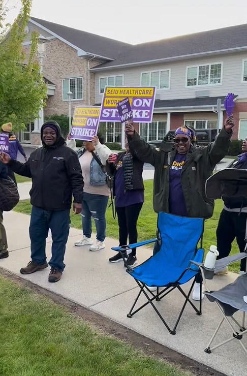 Striking nursing home workers