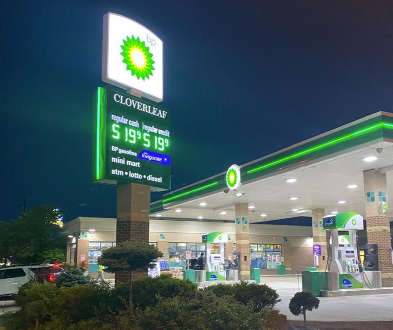 BP gas prices sign