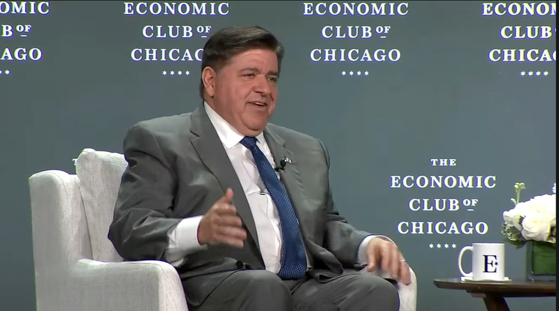 Governor Pritzker speaks to the Economic Club of Chicago