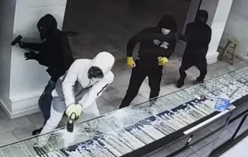Multiple hammer-wielding thieves stormed a Concord jewelry store and stole massive amounts.