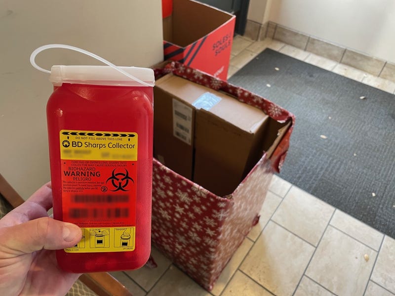 Used needles left in Southlake DPS lobby