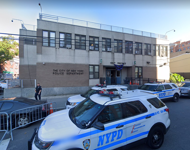 The 109th NYPD Precinct building.