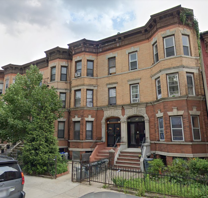 The apartment building where a fire broke out on Friday.
