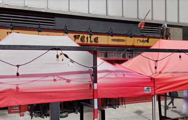 Féile Irish Pub, where a man was stabbed by a stranger Friday night.