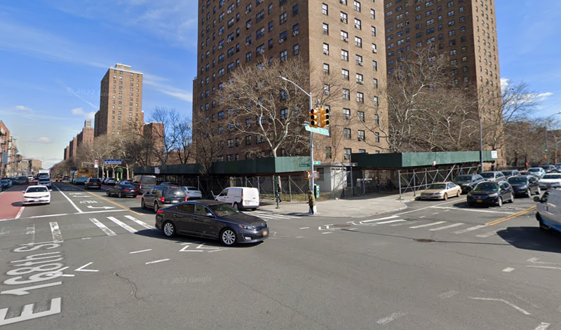 The intersection of West on 168th Street and Webster Avenue, where a taxi driver was killed in a hit-and-run crash Sunday morning.