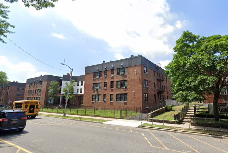 The block in Hempstead where four people were shot on Saturday night.