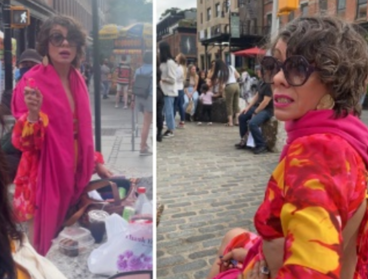 Images of the woman brandishing pepper spray before the attack.