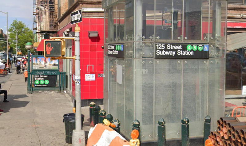 The 125th Street subway station where a man was shoved onto the tracks Saturday.