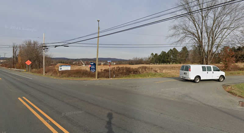 The intersection where a woman was killed in a three-vehicle accident on Sunday.