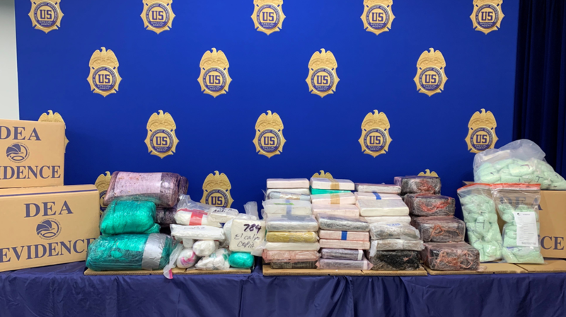 Drugs confiscated from a stash house on Monday evening.