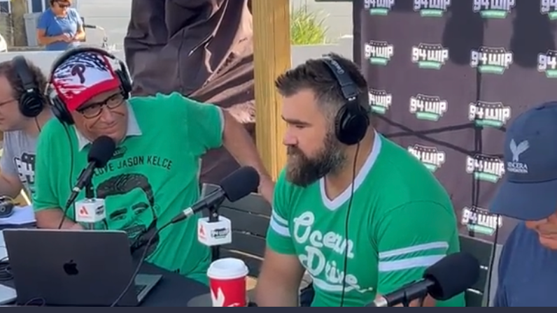 Jason Kelce joins the 94WIP Morning live in Sea Isle