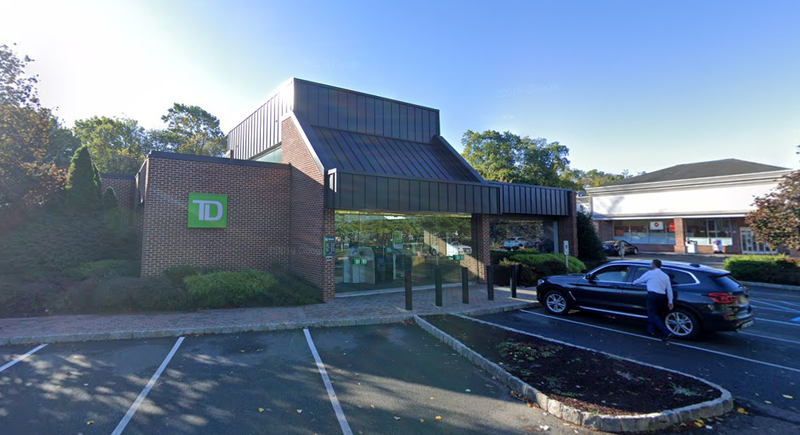 The TD Bank in Princeton where a guy dressed like a cartoon biker failed to jump over the teller's counter.