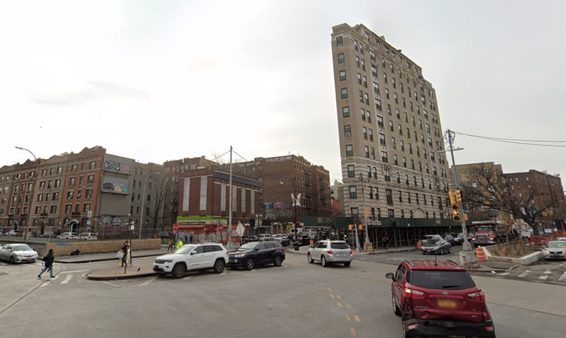 The intersection of Grand Concourse and East Tremont Avenue where a DOC officer fatally shot an 18-year-old boy on Thursday.