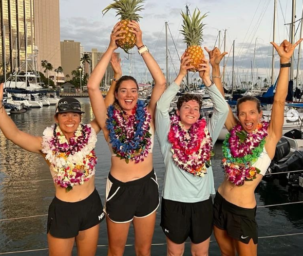 The four women who broke the world record by traveling from San Francisco to Hawaii in 34 days.