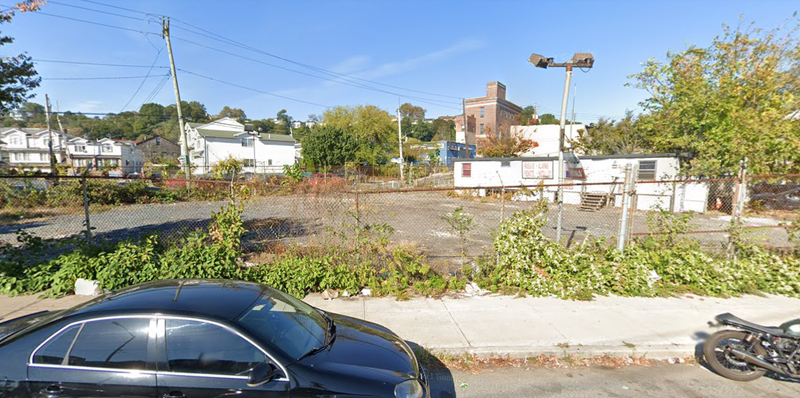 The abandoned lot where 23 dogs were rescued on Friday.