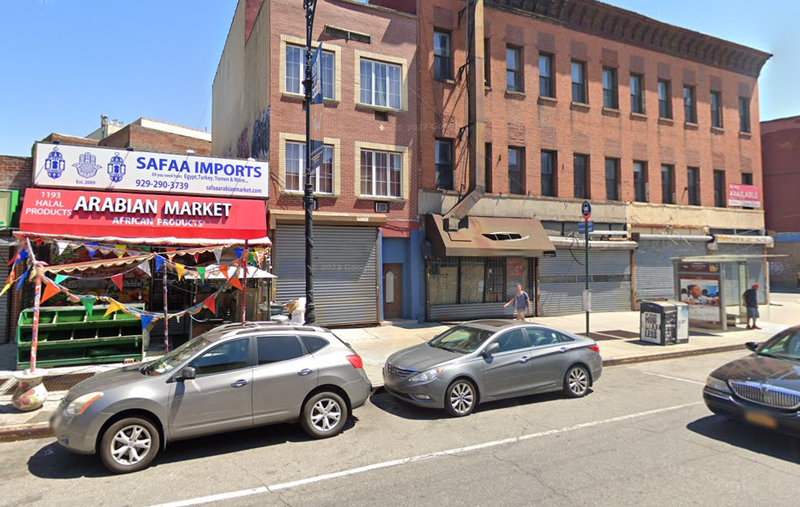 The section of Fulton Street where two people were shot on Wednesday.