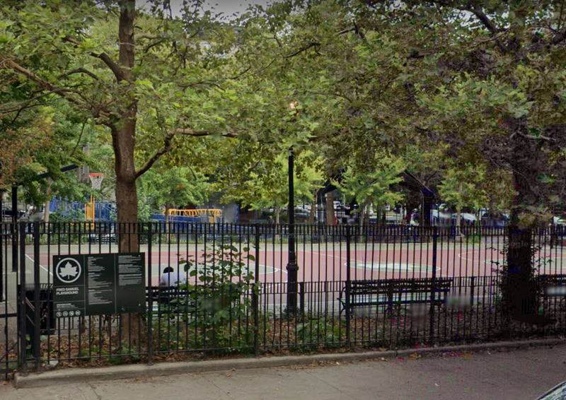 The Fred Samuel Playground, where an unidentified man stole a Parks Department truck and drove it into a police SUV.