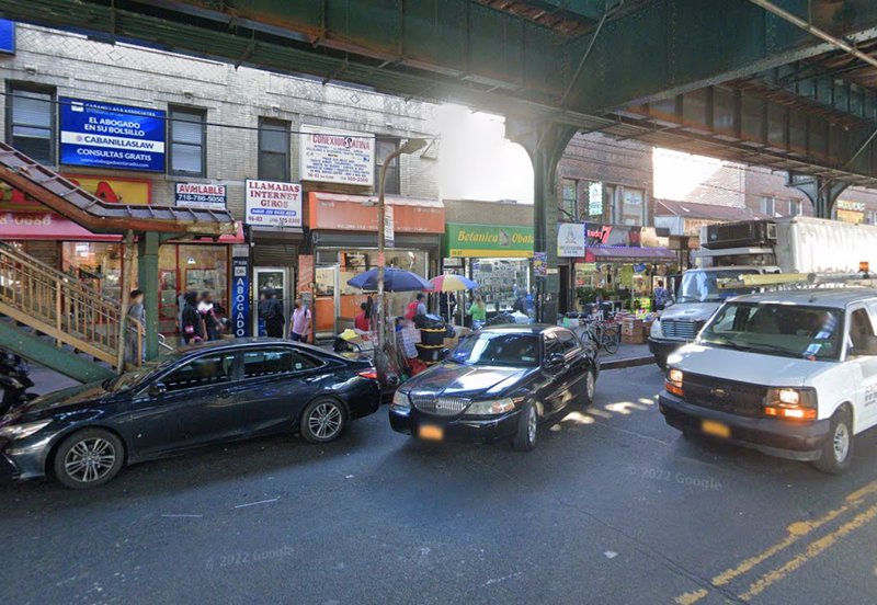 Roosevelt Avenue near Junction Boulevard in Queens, where a teenager was shot on Friday.