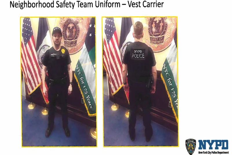The warm-weather uniforms worn by the NYPD's Neighborhood Safety Teams