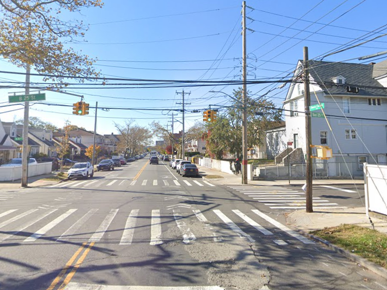 The intersection of Beach 25th Street and Beach Channel Drive, near where a Jewish man was beaten during an alleged hate-crime attack on Tuesday.
