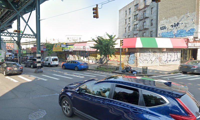 The intersection of Kelly Street and Westchester Avenue near where a 33-year-old man was fatally shot and run over on Saturday, according to police.