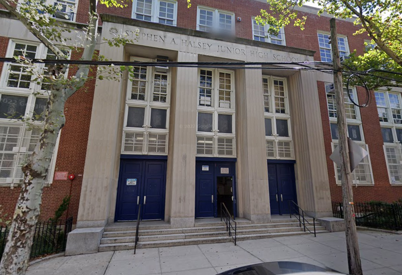 Stephen A. Halsey JHS 157, near where a man in a van tried to abduct a student.