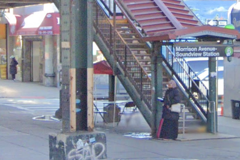 The Morrison Avenue-Soundview Station where a man was stabbed in the neck on Sunday.