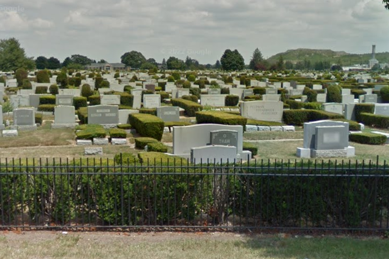 The Beth Moses Cemetery, where a small plane crashed on Saturday.