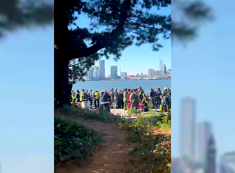 Dozens of emergency responders were at the scene in the West Village on Tuesday morning