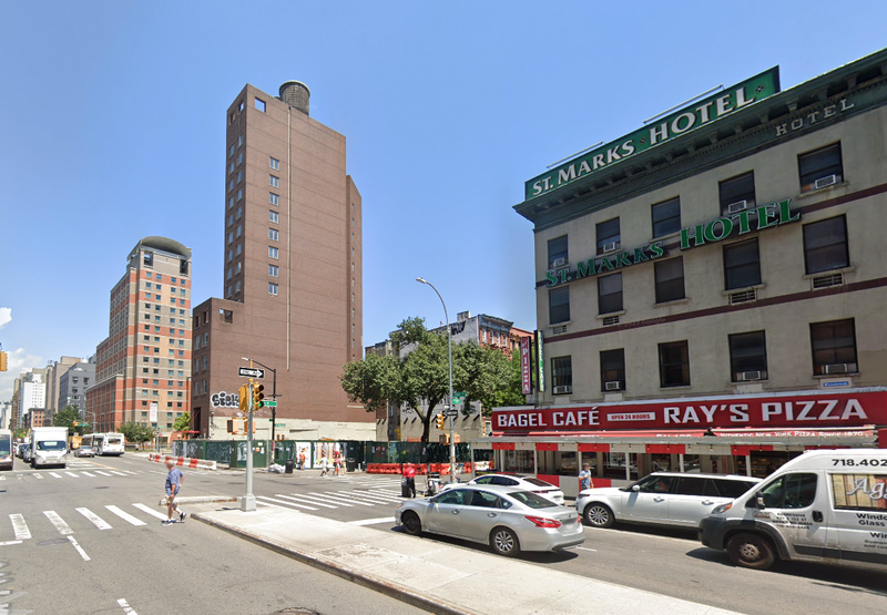 The victim was struck at St. Marks Place and Third Avenue in the East Village around 5:45 a.m. Sunday